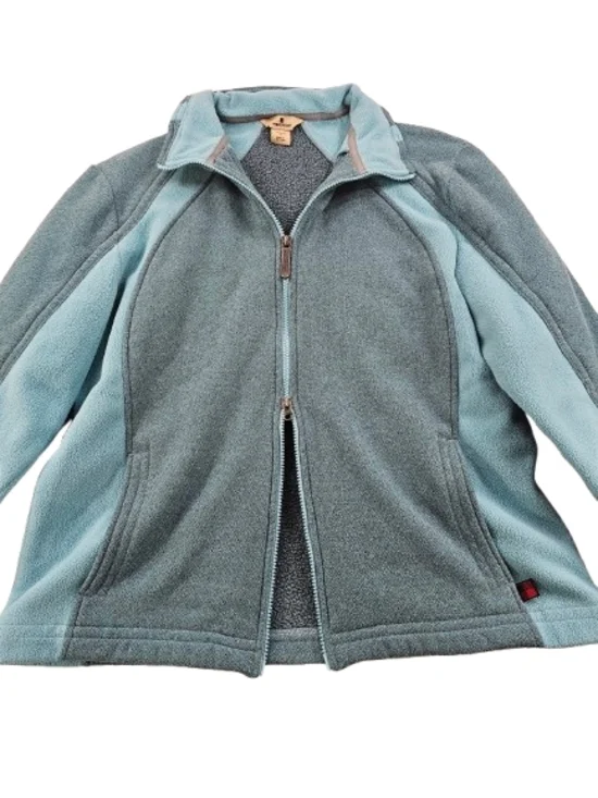 Woolrich Full Double Zip Fleece Jacket Women's L Teal Blue Outdoor Hiking Warm - Picture 6 of 11